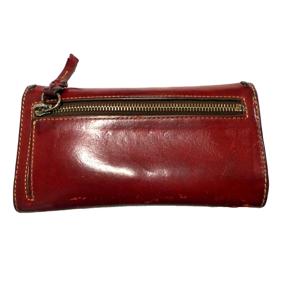 Dooney & Bourke Florentine Continental Clutch Wallet 9Y507 Red PREOWNED - Picture 2 of 10